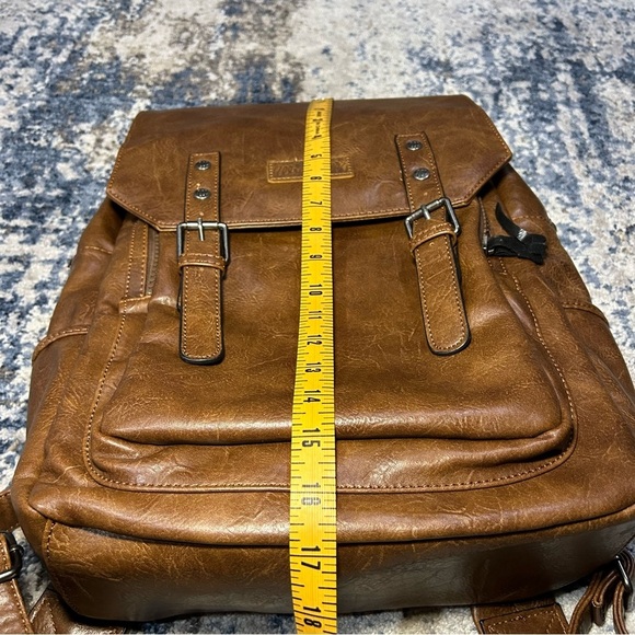 Montana West x Wrangler Brown Vegan Leather Laptop Backpack main image 8